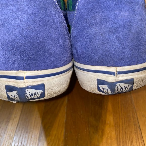 Vans Sk8 Hi Top Blue and Green Checkerboard Pattern Shoe - Picture 4 of 10